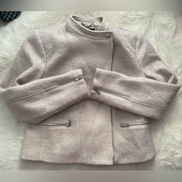 BANANA REPUBLIC Cream Color Wool Moto Jacket | Size Small - Picture 10 of 11